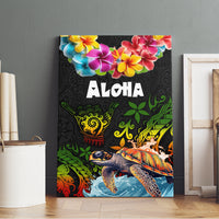Hawaii Lei Day Canvas Wall Art Hibiscus Wreath and Polynesian Pattern LT03 - Polynesian Pride