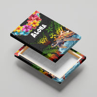 Hawaii Lei Day Canvas Wall Art Hibiscus Wreath and Polynesian Pattern LT03 - Polynesian Pride