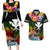 Hawaii Lei Day Couples Matching Long Sleeve Bodycon Dress and Hawaiian Shirt Hibiscus Wreath and Polynesian Pattern