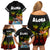 Hawaii Lei Day Family Matching Off Shoulder Short Dress and Hawaiian Shirt Hibiscus Wreath and Polynesian Pattern