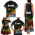 Hawaii Lei Day Family Matching Tank Maxi Dress and Hawaiian Shirt Hibiscus Wreath and Polynesian Pattern