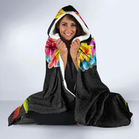 Hawaii Lei Day Hooded Blanket Hibiscus Wreath and Polynesian Pattern LT03 - Polynesian Pride