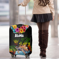 Hawaii Lei Day Luggage Cover Hibiscus Wreath and Polynesian Pattern LT03 - Polynesian Pride