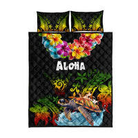 Hawaii Lei Day Quilt Bed Set Hibiscus Wreath and Polynesian Pattern LT03 - Polynesian Pride