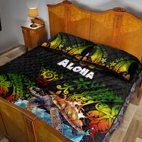 Hawaii Lei Day Quilt Bed Set Hibiscus Wreath and Polynesian Pattern LT03 - Polynesian Pride