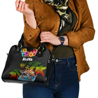 Hawaii Lei Day Shoulder Handbag Hibiscus Wreath and Polynesian Pattern LT03 - Polynesian Pride