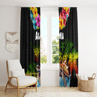 Hawaii Lei Day Window Curtain Hibiscus Wreath and Polynesian Pattern LT03 - Polynesian Pride