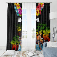 Hawaii Lei Day Window Curtain Hibiscus Wreath and Polynesian Pattern LT03 - Polynesian Pride