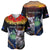 Australia and New Zealand ANZAC Day Baseball Jersey Tui Bird and Koala mix Maori and Aboriginal Pattern