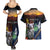 Australia and New Zealand ANZAC Day Couples Matching Summer Maxi Dress and Hawaiian Shirt Tui Bird and Koala mix Maori and Aboriginal Pattern