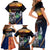 Australia and New Zealand ANZAC Day Family Matching Short Sleeve Bodycon Dress and Hawaiian Shirt Tui Bird and Koala mix Maori and Aboriginal Pattern