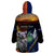 Australia and New Zealand ANZAC Day Wearable Blanket Hoodie Tui Bird and Koala mix Maori and Aboriginal Pattern