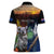 Australia and New Zealand ANZAC Day Women Polo Shirt Tui Bird and Koala mix Maori and Aboriginal Pattern