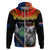 Australia and New Zealand ANZAC Day Zip Hoodie Tui Bird and Koala mix Maori and Aboriginal Pattern