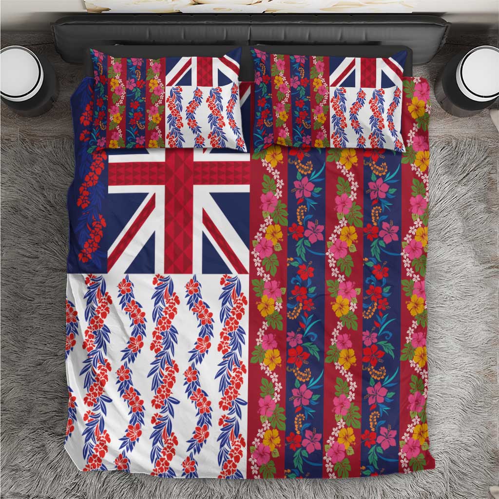 Hawaiian Lei Bedding Set National Flag Striped Style LT03 Red - Polynesian Pride