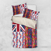 Hawaiian Lei Bedding Set National Flag Striped Style LT03 US Twin 172cm x 218cm Red - Polynesian Pride