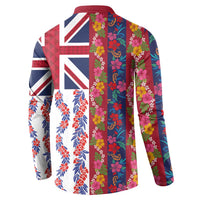 Hawaiian Lei Button Sweatshirt National Flag Striped Style LT03 - Polynesian Pride