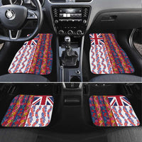 Hawaiian Lei Car Mats National Flag Striped Style LT03 Set 4pcs Red - Polynesian Pride