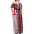 Hawaiian Lei Off Shoulder Maxi Dress National Flag Striped Style