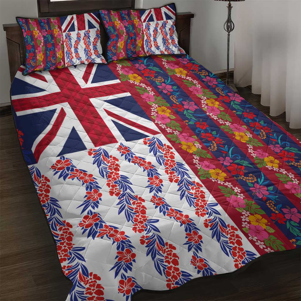 Hawaiian Lei Quilt Bed Set National Flag Striped Style