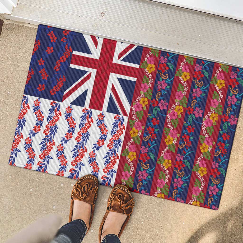 Hawaiian Lei Rubber Doormat National Flag Striped Style LT03 - Polynesian Pride