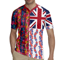 Hawaiian Lei Rugby Jersey National Flag Striped Style LT03 - Polynesian Pride