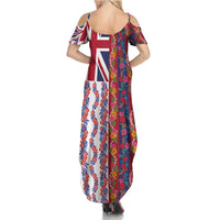 Hawaiian Lei Summer Maxi Dress National Flag Striped Style LT03 - Polynesian Pride