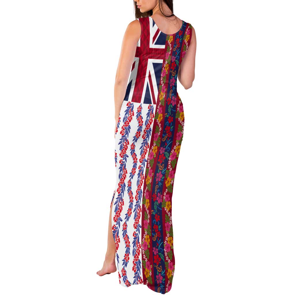 Hawaiian Lei Tank Maxi Dress National Flag Striped Style LT03 - Polynesian Pride