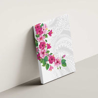 Hawaiian Hibiscus and Art Polynesian Tattoo Canvas Wall Art White Color LT03 - Polynesian Pride