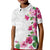 Hawaiian Hibiscus and Art Polynesian Tattoo Kid Polo Shirt White Color