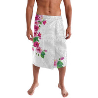 Hawaiian Hibiscus and Art Polynesian Tattoo Lavalava White Color LT03 White - Polynesian Pride