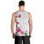 Hawaiian Hibiscus and Art Polynesian Tattoo Men Tank Top White Color