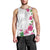 Hawaiian Hibiscus and Art Polynesian Tattoo Men Tank Top White Color