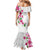 Hawaiian Hibiscus and Art Polynesian Tattoo Mermaid Dress White Color