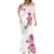 Hawaiian Hibiscus and Art Polynesian Tattoo Mermaid Dress White Color