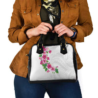 Hawaiian Hibiscus and Art Polynesian Tattoo Shoulder Handbag White Color LT03 - Polynesian Pride