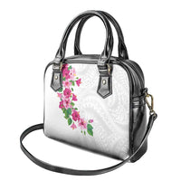 Hawaiian Hibiscus and Art Polynesian Tattoo Shoulder Handbag White Color LT03 - Polynesian Pride