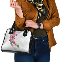 Hawaiian Hibiscus and Art Polynesian Tattoo Shoulder Handbag White Color LT03 - Polynesian Pride