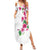 Hawaiian Hibiscus and Art Polynesian Tattoo Summer Maxi Dress White Color