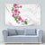 Hawaiian Hibiscus and Art Polynesian Tattoo Tapestry White Color