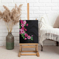 Hawaiian Hibiscus and Art Polynesian Tattoo Canvas Wall Art Black Color LT03 - Polynesian Pride