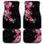 Hawaiian Hibiscus and Art Polynesian Tattoo Car Mats Black Color