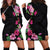 Hawaiian Hibiscus and Art Polynesian Tattoo Hoodie Dress Black Color