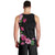 Hawaiian Hibiscus and Art Polynesian Tattoo Men Tank Top Black Color