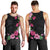 Hawaiian Hibiscus and Art Polynesian Tattoo Men Tank Top Black Color