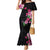 Hawaiian Hibiscus and Art Polynesian Tattoo Mermaid Dress Black Color