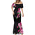 Hawaiian Hibiscus and Art Polynesian Tattoo Mermaid Dress Black Color