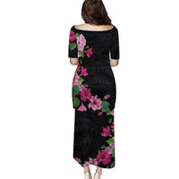 Hawaiian Hibiscus and Art Polynesian Tattoo Puletasi Black Color LT03 - Polynesian Pride