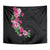 Hawaiian Hibiscus and Art Polynesian Tattoo Tapestry Black Color