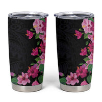Hawaiian Hibiscus and Art Polynesian Tattoo Tumbler Cup Black Color LT03 Black - Polynesian Pride